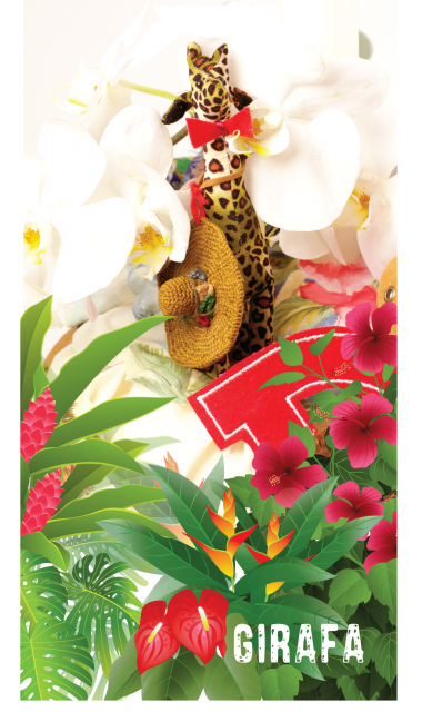 Lumanare de botez unisex, exotica, tematica Havana, 65x4 cm, Mama Girafa  7